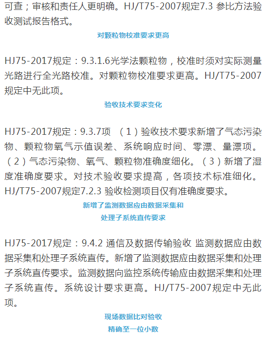 煙氣（so2，nox，顆粒物）排放連續(xù)監(jiān)測技術(shù)規(guī)范 HJ75-2017與HJ/T75-2007標(biāo)準(zhǔn)究竟有何不同
